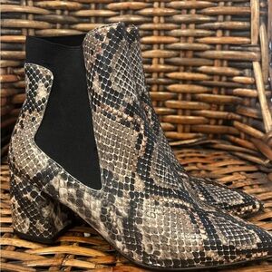 Paolo Snakeskin Pattern Ankle Booties Linea Paolo Pointed Toe  Boots Size  7.5
